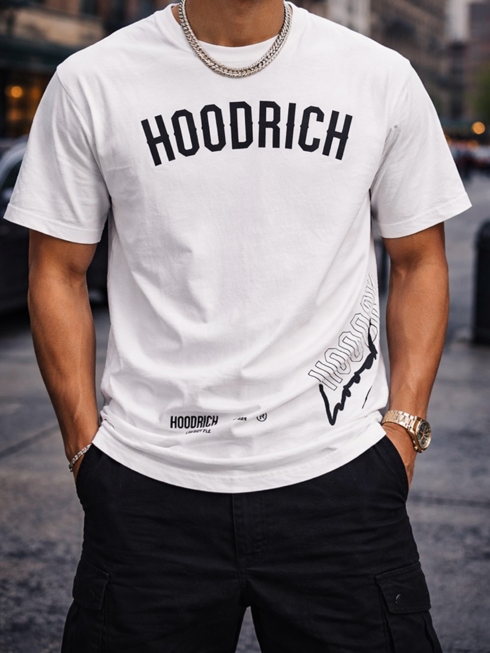 Hoodrich T Shirt Men’s Small White Logo Streetwear From Nothing To Something Tee